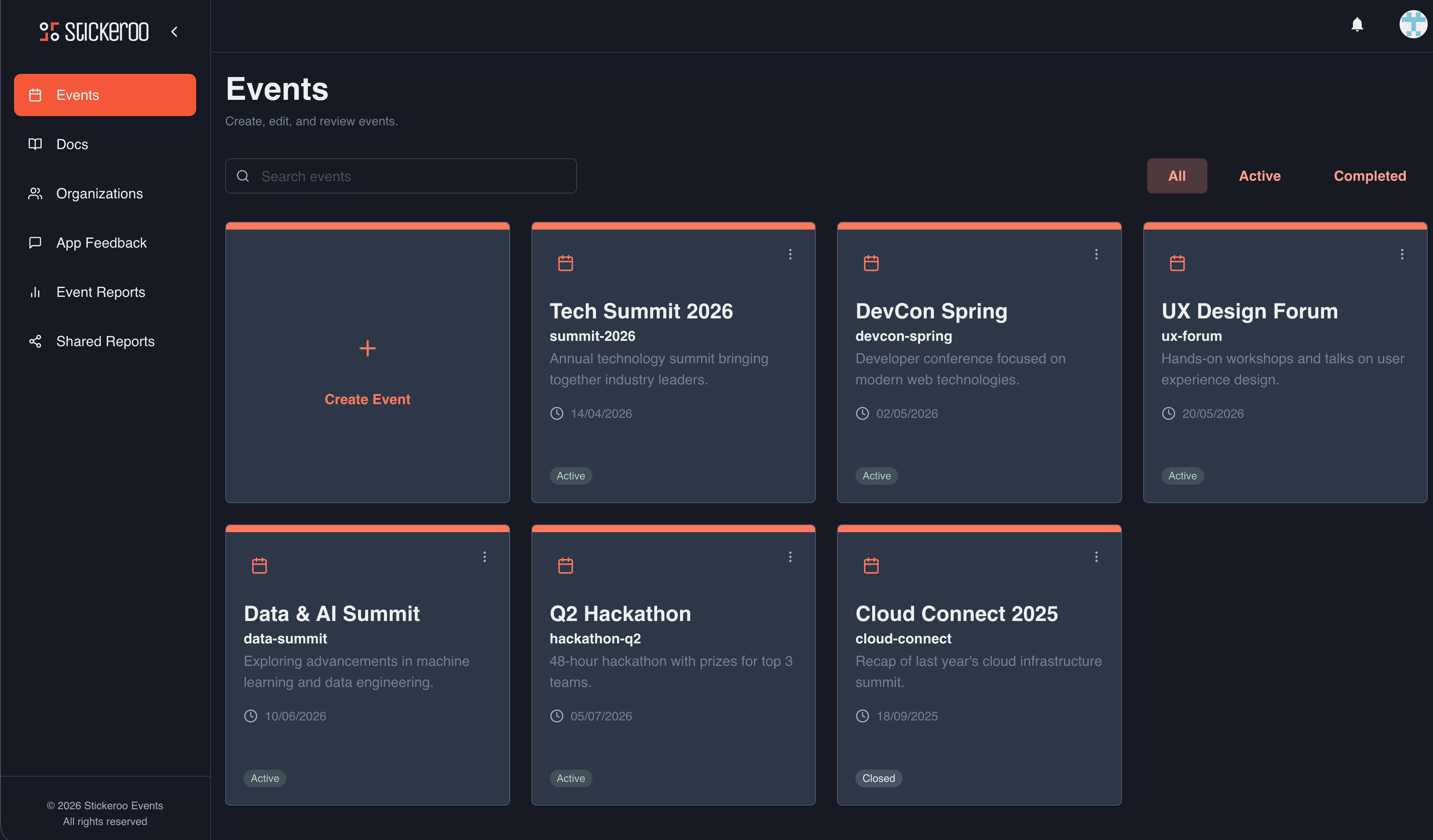 Admin dashboard preview
